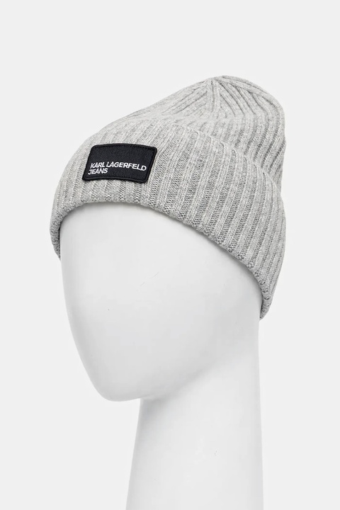 Karl Lagerfeld Jeans czapka z wełną kolor szary A3W33111 - zdjęcie produktu nr 2