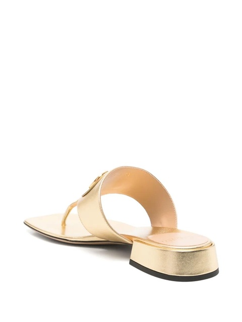 Valentino Garavani VLogo leather sandals - Gold - zdjęcie produktu nr 2