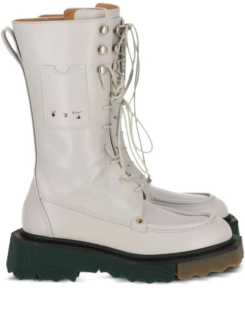 Off-White lace-up platform boots - Grey - zdjęcie produktu nr 2