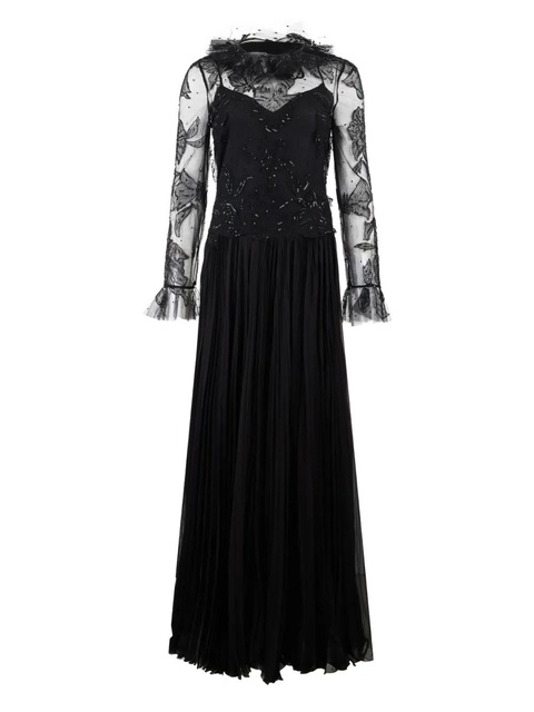 Valentino Garavani pleat-detail embellished dress - Black - zdjęcie produktu nr 2