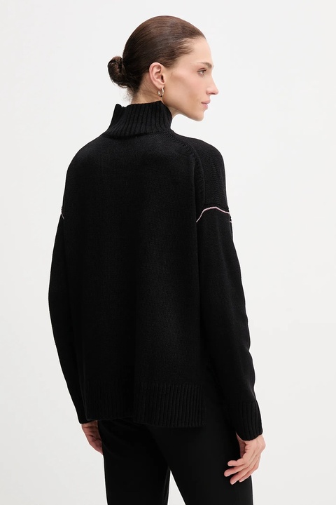 Dkny sweter damski kolor czarny z półgolfem DJ4R0386 - zdjęcie produktu nr 1