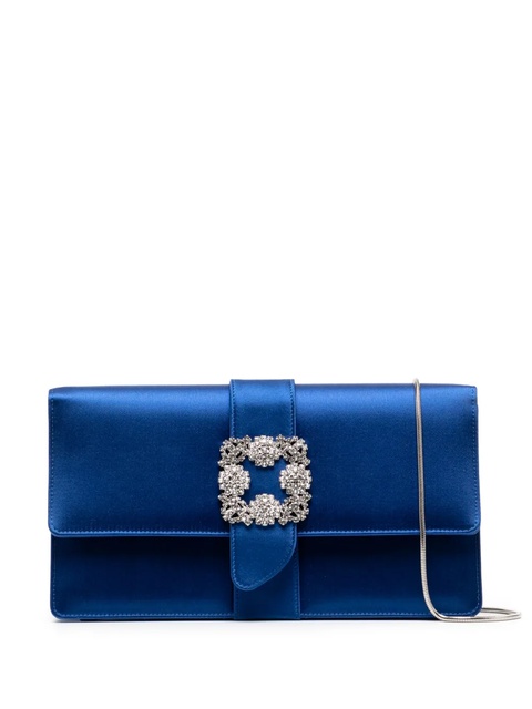 Manolo Blahnik Capri embellished satin clutch - Blue - zdjęcie produktu nr 1