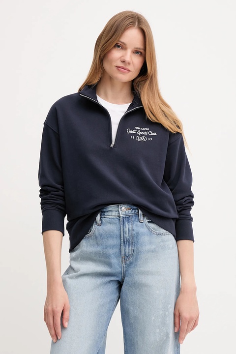 Gant bluza bawełniana damska kolor granatowy z aplikacją 4204215 - zdjęcie produktu nr 1