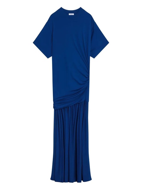 Ferragamo gathered-waist asymmetric day dress - Blue - zdjęcie produktu nr 1