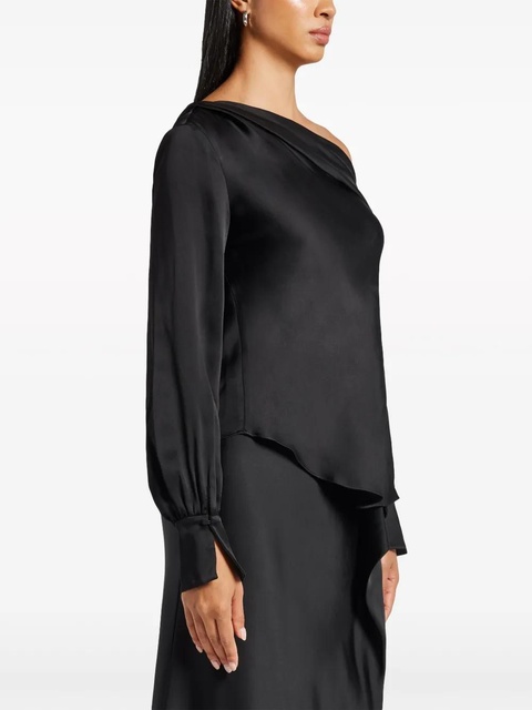 Simkhai Alice cold-shoulder satin blouse - Black - zdjęcie produktu nr 2