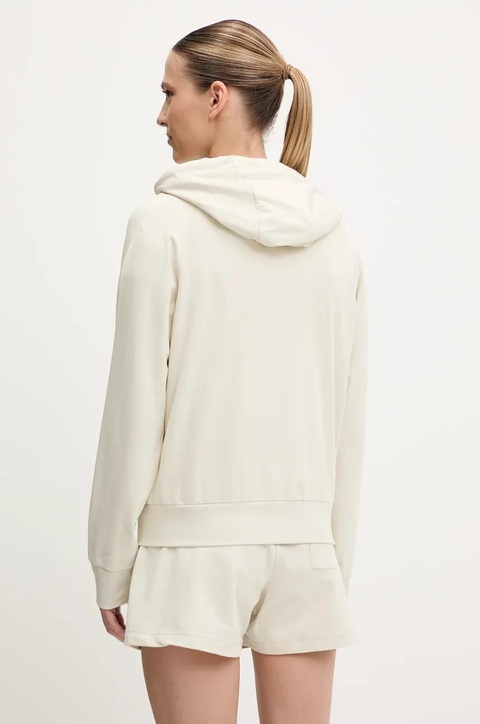 EA7 Emporio Armani bluza damska kolor beżowy z kapturem gładka AF13135.7W000078 - zdjęcie produktu nr 2