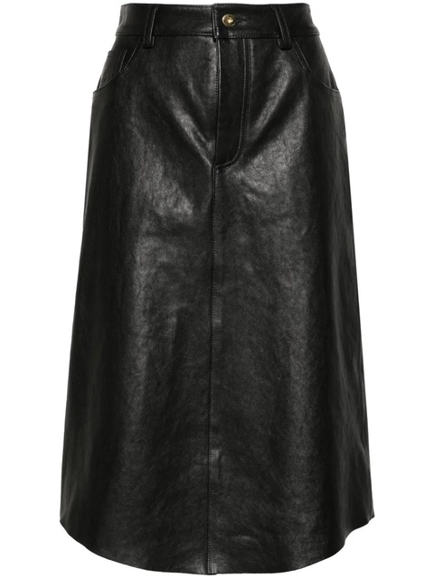 Blumarine debossed-logo midi skirt - Black - zdjęcie produktu nr 1