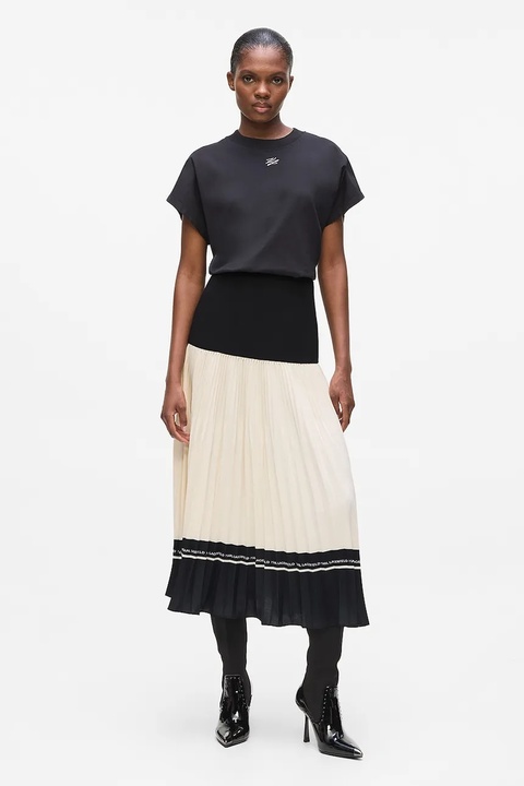 Karl Lagerfeld spódnica kolor czarny maxi rozkloszowana A4W12014 - zdjęcie produktu nr 1