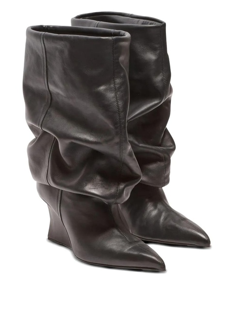 Balmain 75mm slouchy wedge ankle boots - Black - zdjęcie produktu nr 2