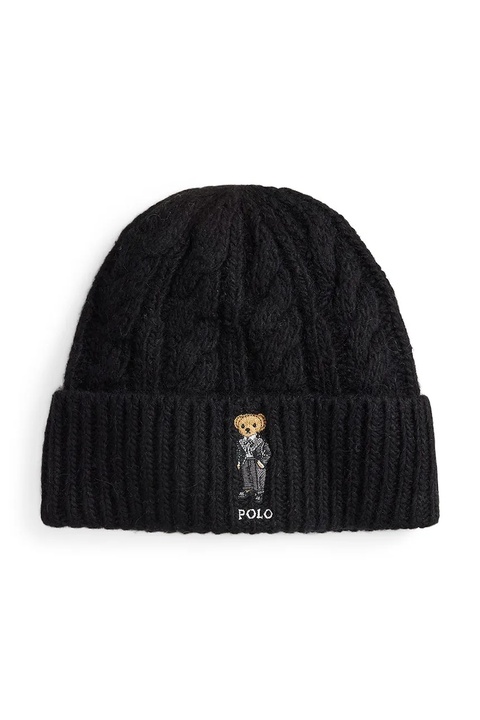 Polo Ralph Lauren czapka z dodatkiem wełny kolor czarny 455P04647 - zdjęcie produktu nr 1