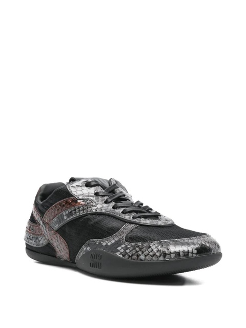 Miu Miu snakeskin panelled sneakers - Black - zdjęcie produktu nr 2