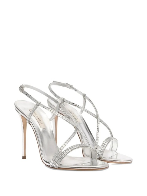 Casadei 100mm Julia crystal-embellished slingback sandals - Grey - zdjęcie produktu nr 2
