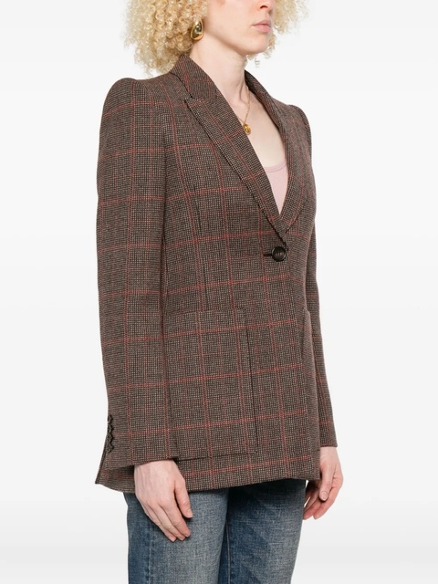 Chloé single-breasted checked blazer - Brown - zdjęcie produktu nr 2