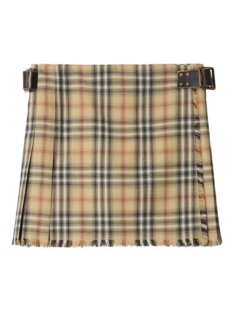 Burberry check-fringed mini kilt - Neutrals - zdjęcie produktu nr 1