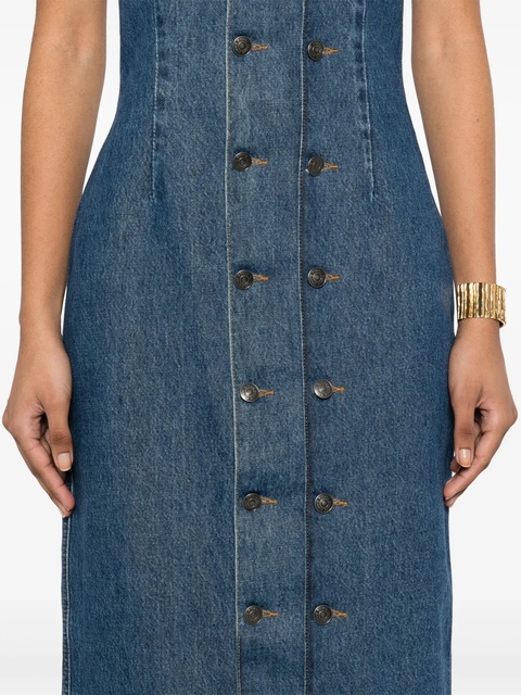 ROTATE BIRGER CHRISTENSEN button-detail denim dress - Blue - zdjęcie produktu nr 2