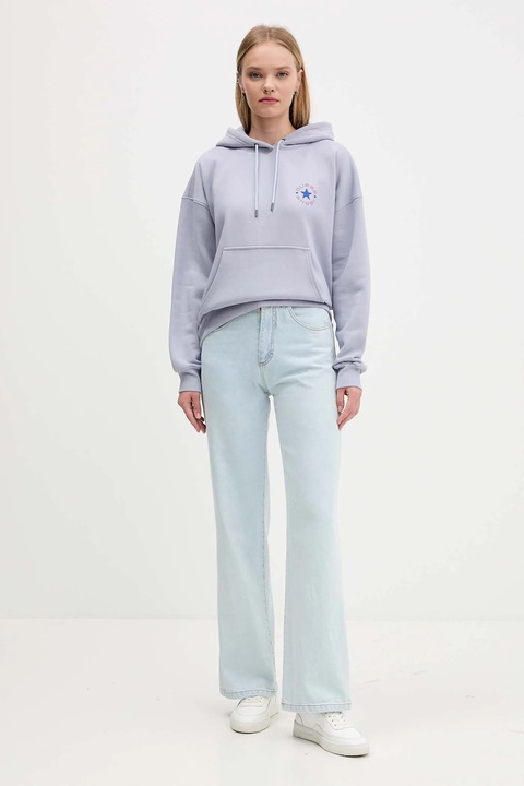 Guess Jeans bluza damska kolor fioletowy z kapturem z nadrukiem W5BQ24 KC811 - zdjęcie produktu nr 2