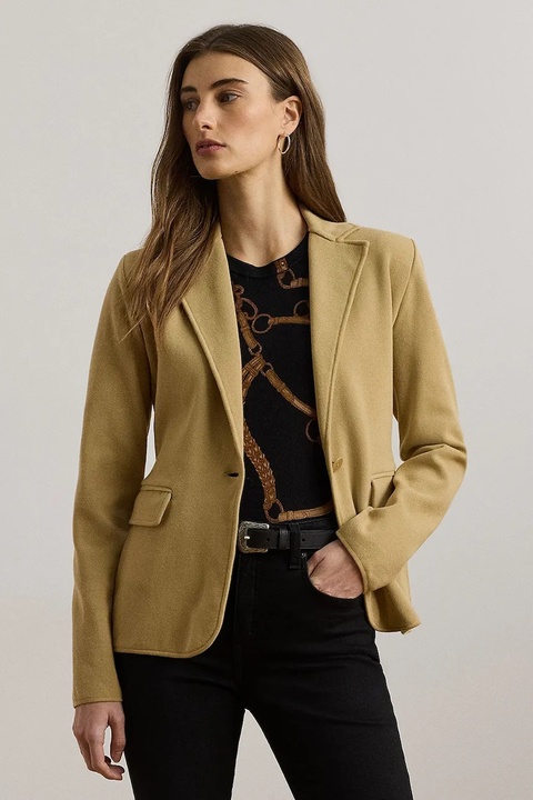 Lauren Ralph Lauren marynarka kolor beżowy jednorzędowa gładka 200971364 - zdjęcie produktu nr 1