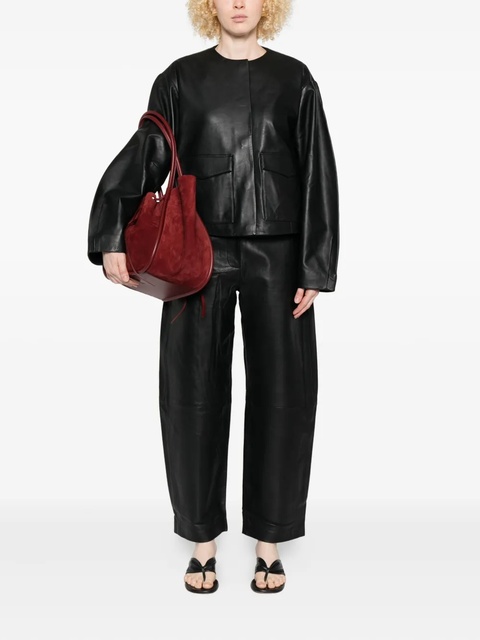 St. Agni leather straight-leg trousers - Black - zdjęcie produktu nr 2