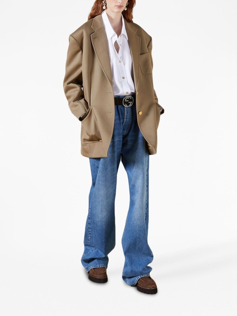 Gucci Horsebit-detail single-breasted blazer - Brown - zdjęcie produktu nr 2