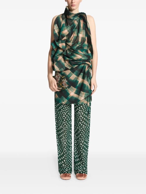 DRIES VAN NOTEN bead-embellished envelope clutch bag - Green - zdjęcie produktu nr 1