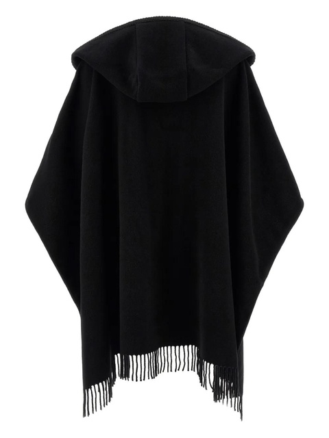 Moncler hooded fringed cape - Black - zdjęcie produktu nr 2