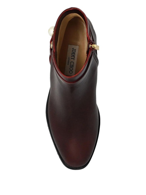 Jimmy Choo 45mm Noor ankle boots - DEEP MERLOT - zdjęcie produktu nr 2