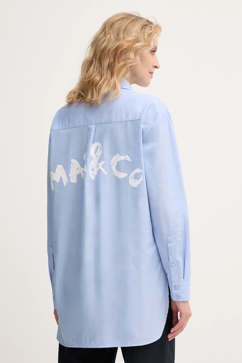 MAX&Co. koszula bawełniana damska kolor niebieski relaxed z kołnierzykiem klasycznym 2526116121200 - zdjęcie produktu nr 1