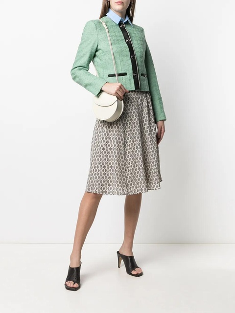 Ferragamo leather-trim tweed jacket - Green - zdjęcie produktu nr 1