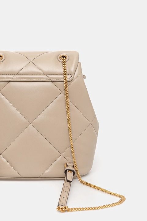 Tory Burch plecak skórzany Kira Diamond damski kolor beżowy mały gładki 170485-250 - zdjęcie produktu nr 1