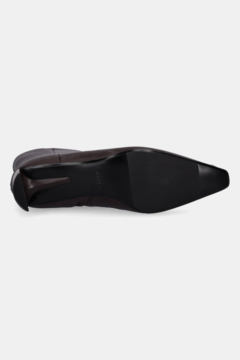 Calvin Klein botki skórzane SET BACK KITTEN HEEL ANKLE BOOT kolor czarny na słupku HW0HW02811 - zdjęcie produktu nr 2