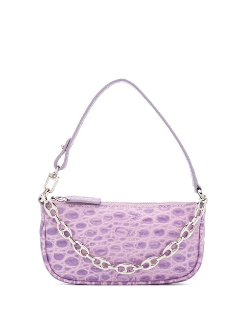 BY FAR Rachel crocodile-effect shoulder bag - Purple - zdjęcie produktu nr 1