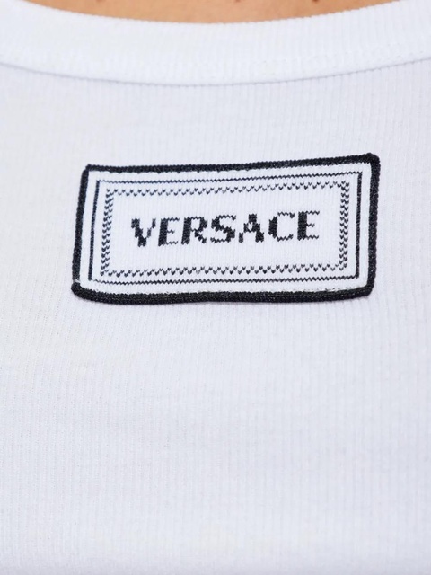 Versace logo-embroidered top - White - zdjęcie produktu nr 2