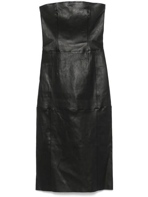 Maje bustier leather midi dress - Black - zdjęcie produktu nr 1