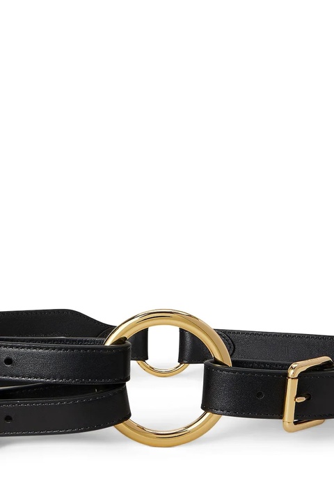 Lauren Ralph Lauren pasek skórzany damski kolor czarny 412908273 - zdjęcie produktu nr 2