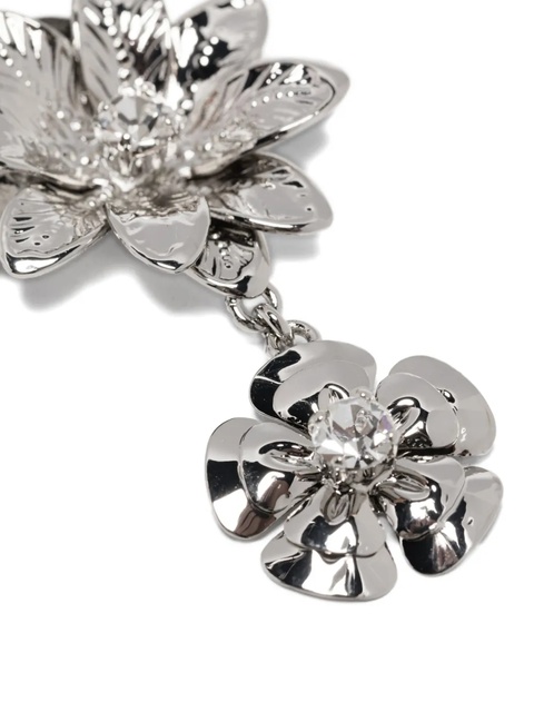 Blumarine flower-embellished drop earrings - Silver - zdjęcie produktu nr 2