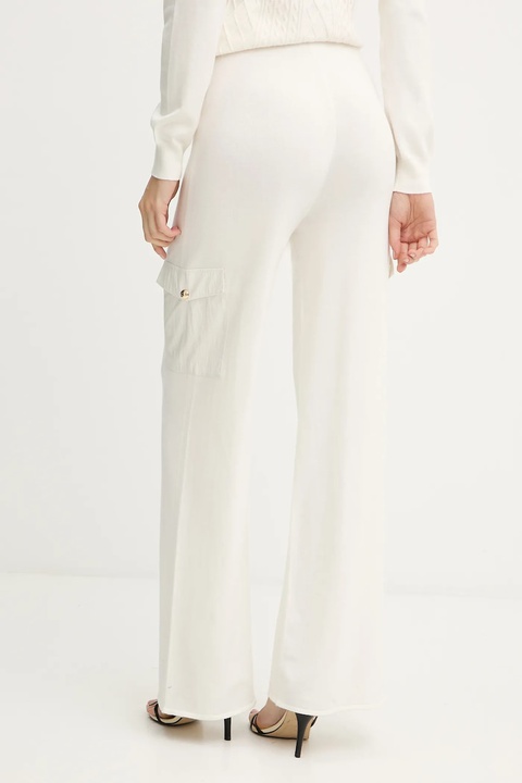 Liu Jo spodnie damskie kolor beżowy szerokie high waist TF5041.MS75L - zdjęcie produktu nr 2