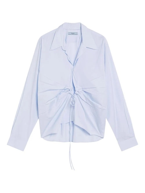 Prada Fil-à-Fil drawstring long-sleeve shirt - Blue - zdjęcie produktu nr 1