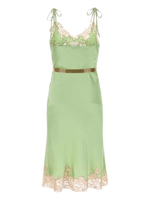 Prada V-neck silk dress - Green - zdjęcie produktu nr 2