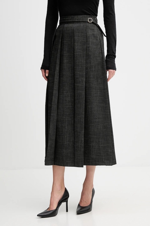 Sandro Ferrone spódnica kolor zielony midi rozkloszowana S23YBFBRIVIDO - zdjęcie produktu nr 1