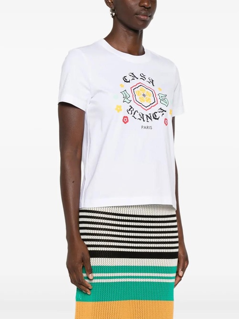Casablanca floral-print cotton T-shirt - White - zdjęcie produktu nr 2