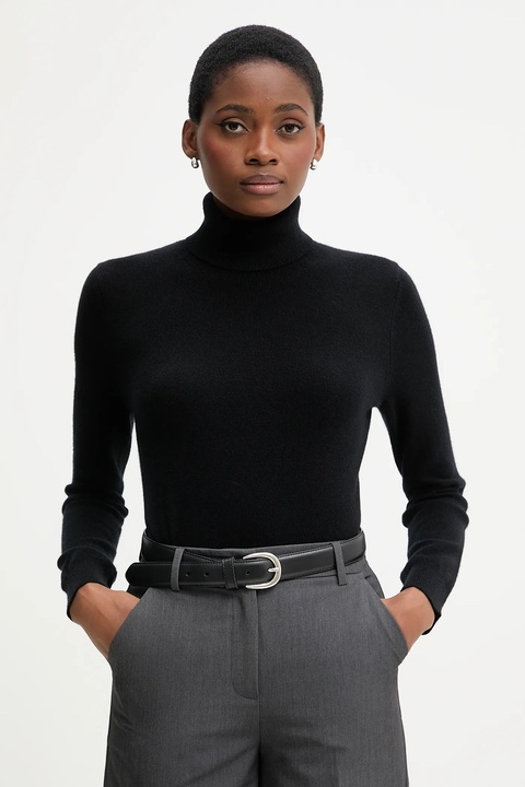 United Colors of Benetton sweter kaszmirowy kolor czarny lekki z golfem 1033D202D - zdjęcie produktu nr 1