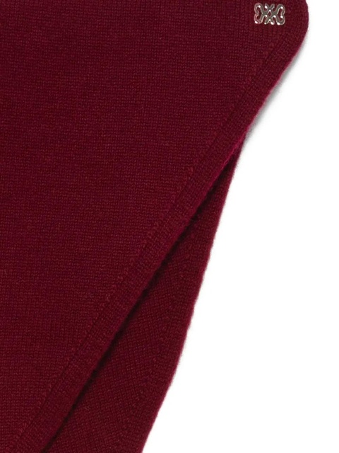 SANDRO signature-plaque wool scarf - Red - zdjęcie produktu nr 2