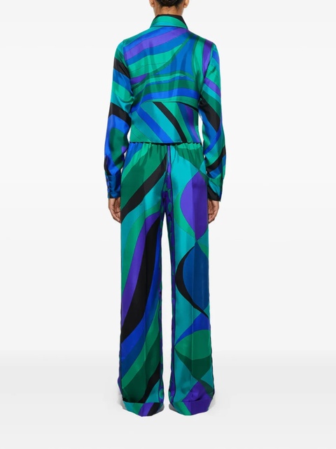 PUCCI Pesci-patterned wide-leg trousers - Green - zdjęcie produktu nr 2