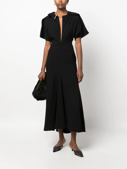 Victoria Beckham ruched A-line midi dress - Black - zdjęcie produktu nr 2