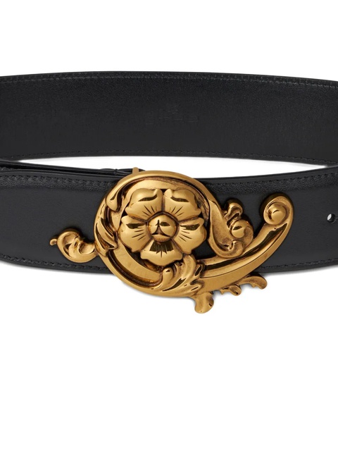 ETRO floral-buckle leather belt - Black - zdjęcie produktu nr 2