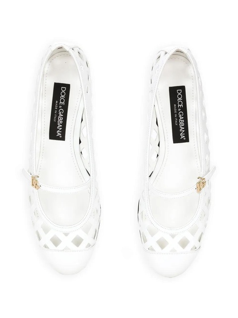 Dolce & Gabbana perforated leather ballerina shoes - White - zdjęcie produktu nr 2