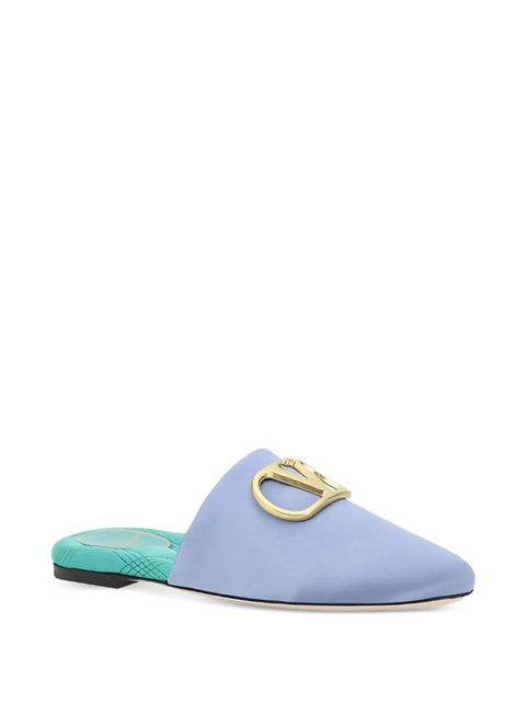 Valentino Garavani logo-plaque mules - Blue - zdjęcie produktu nr 1