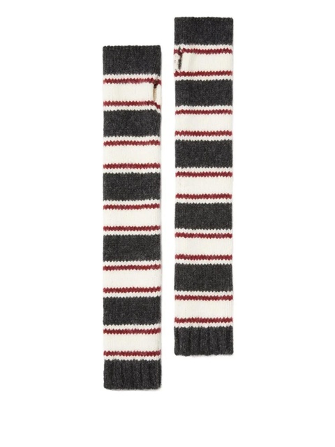 Alanui striped fingerless gloves - Grey - zdjęcie produktu nr 1