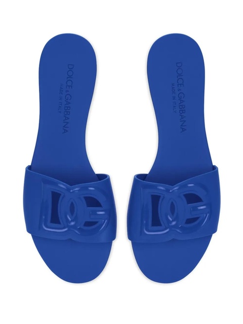 Dolce & Gabbana logo-lettering open-toe slides - Blue - zdjęcie produktu nr 2