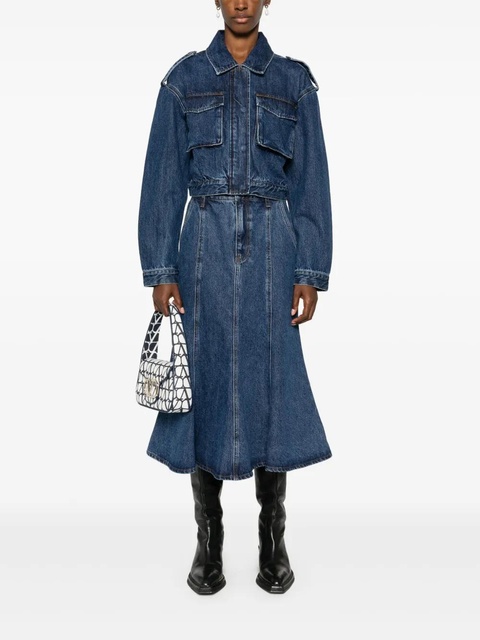 Self-Portrait cropped denim jacket - Blue - zdjęcie produktu nr 2